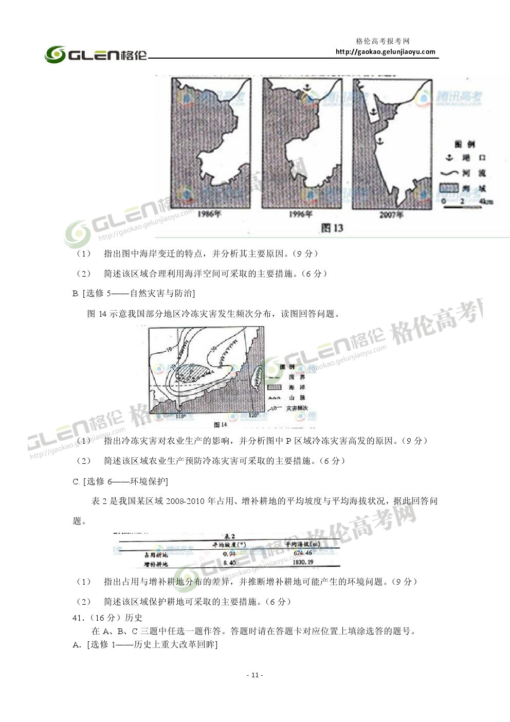 2014年福建文综高考真题