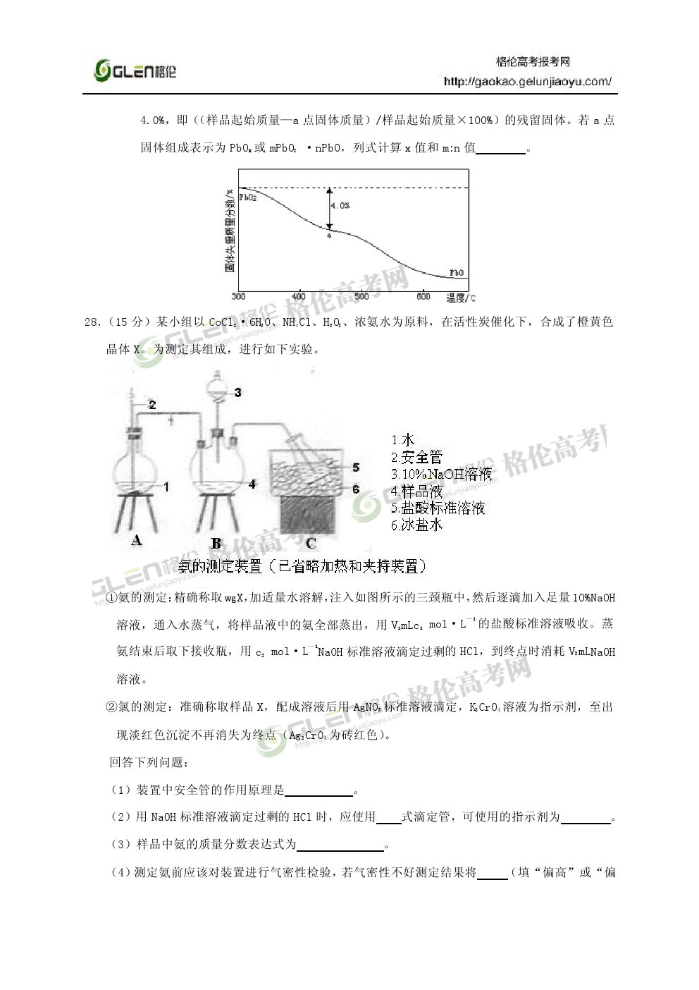 2014年湖北理综高考真题