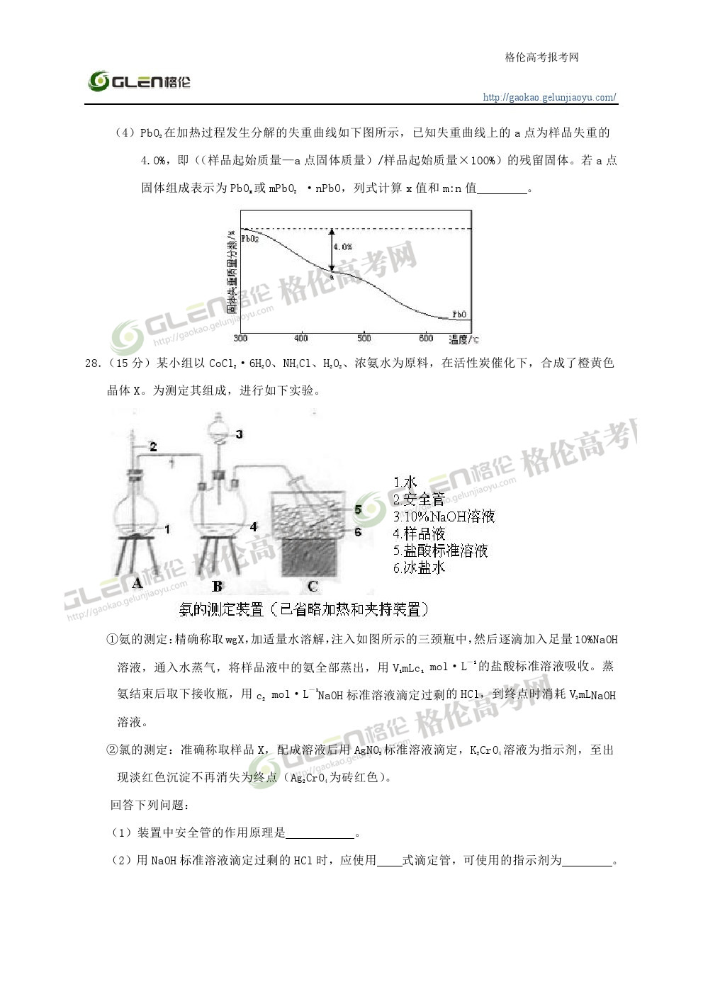 2014年湖南理科综合高考真题