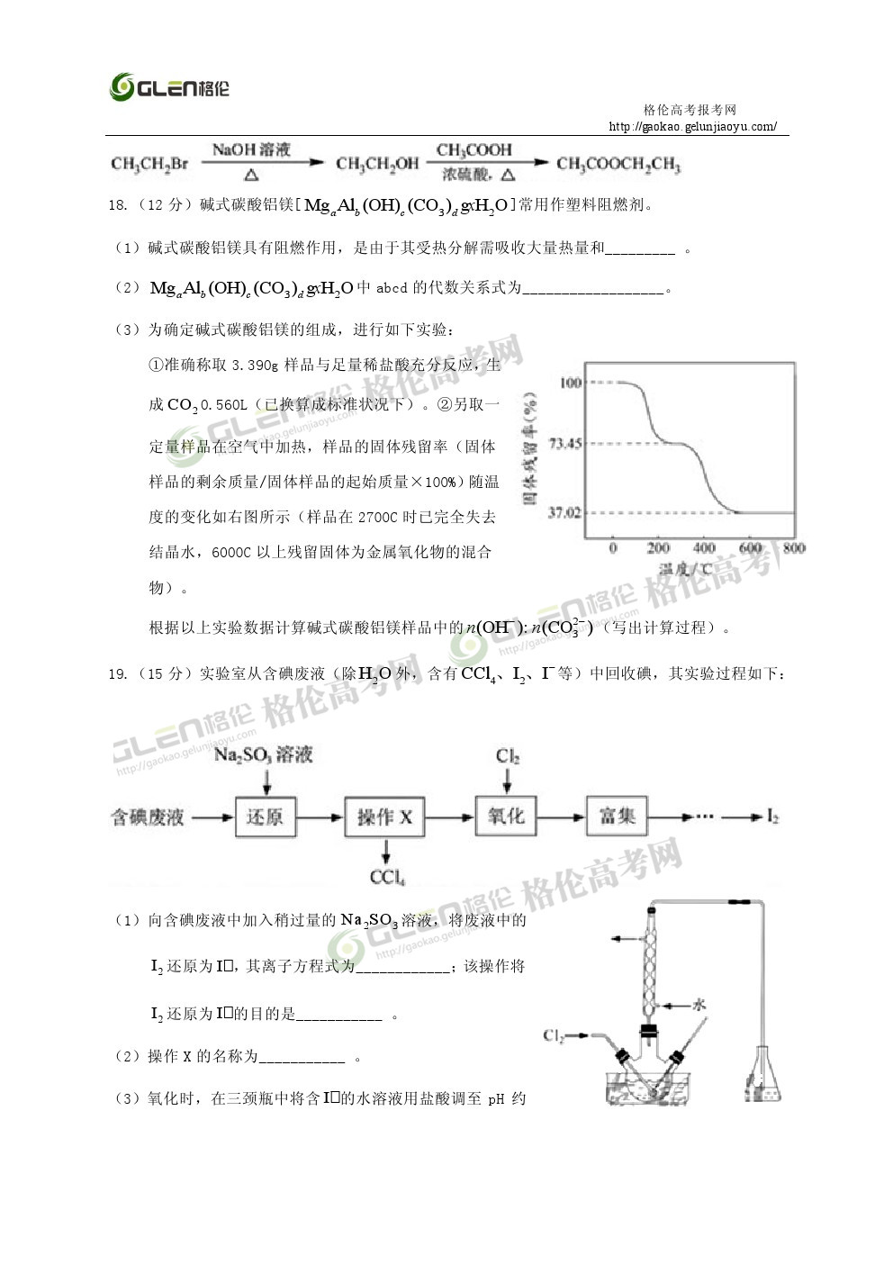 2014年江苏化学高考真题