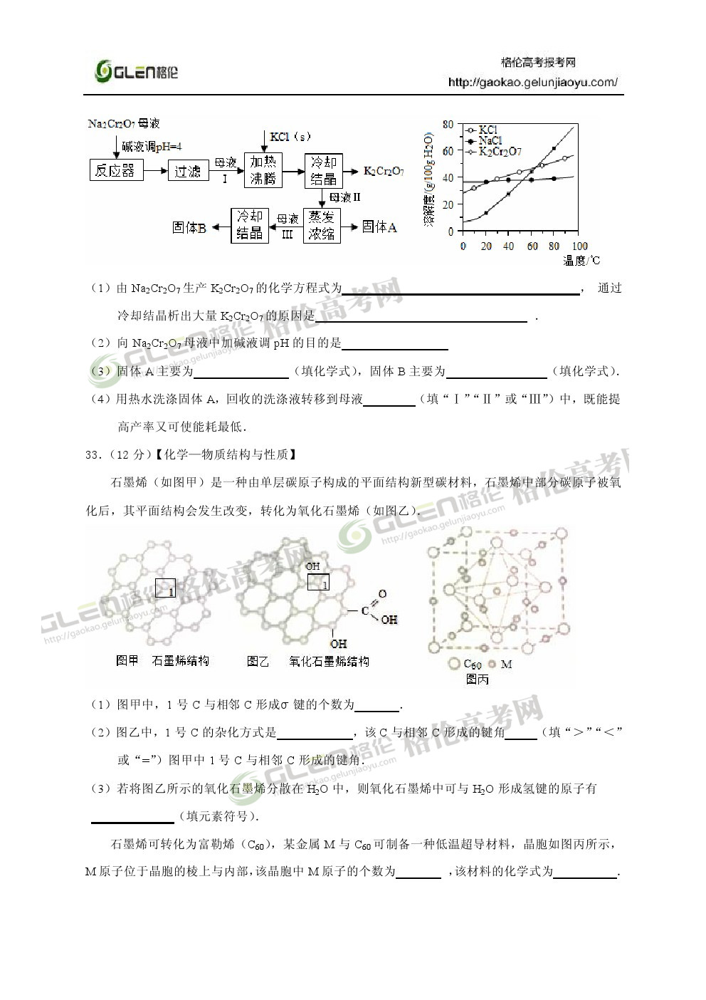 2014年山东理科综合高考真题