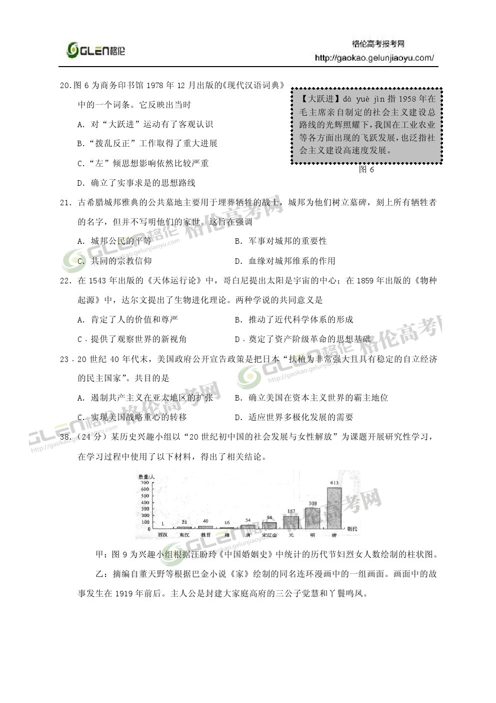 2014年山东文科综合高考真题
