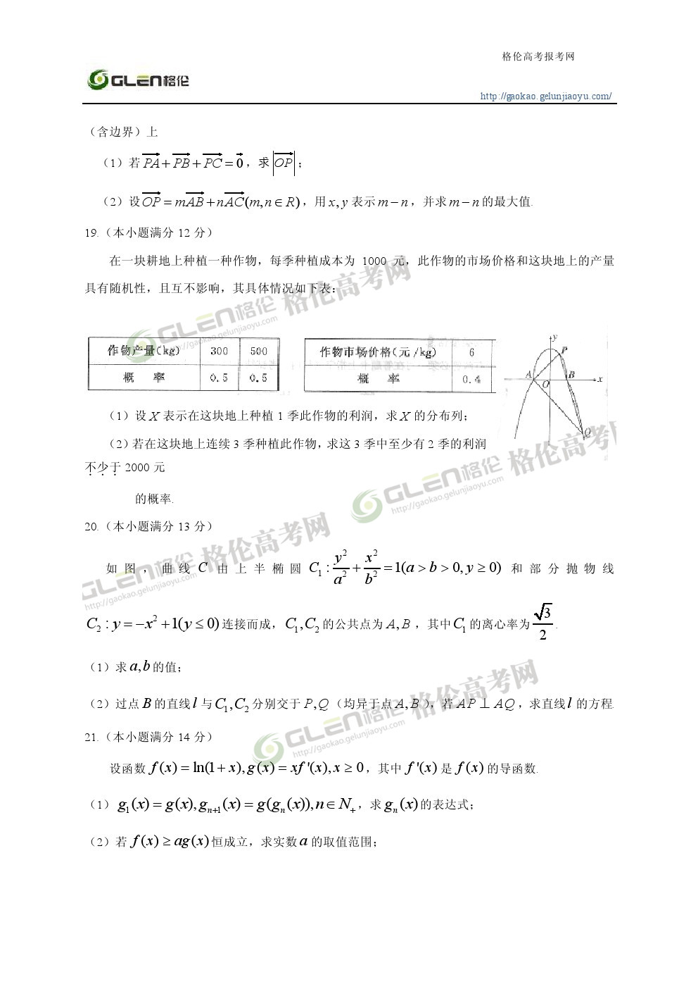 2014年陕西理科数学高考真题