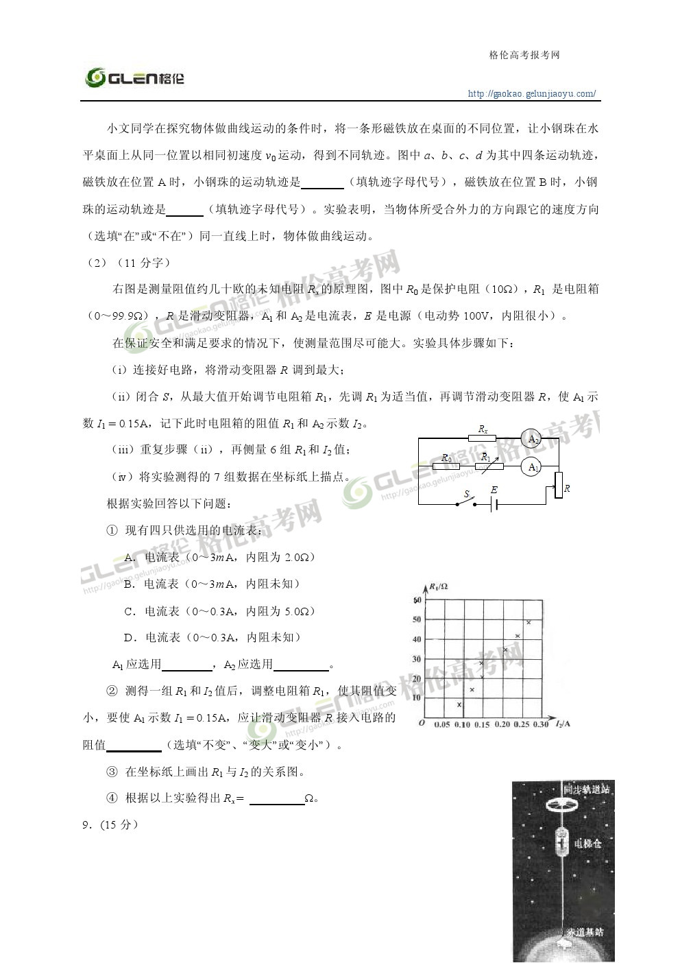 2014年四川理综高考真题