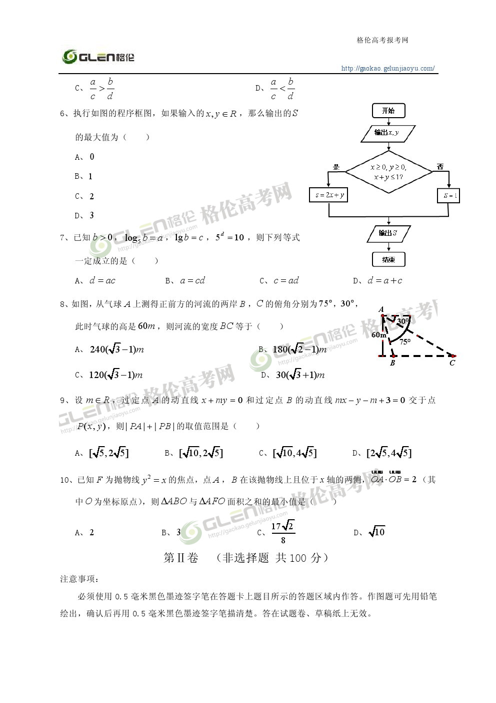 2014年四川文科数学高考真题