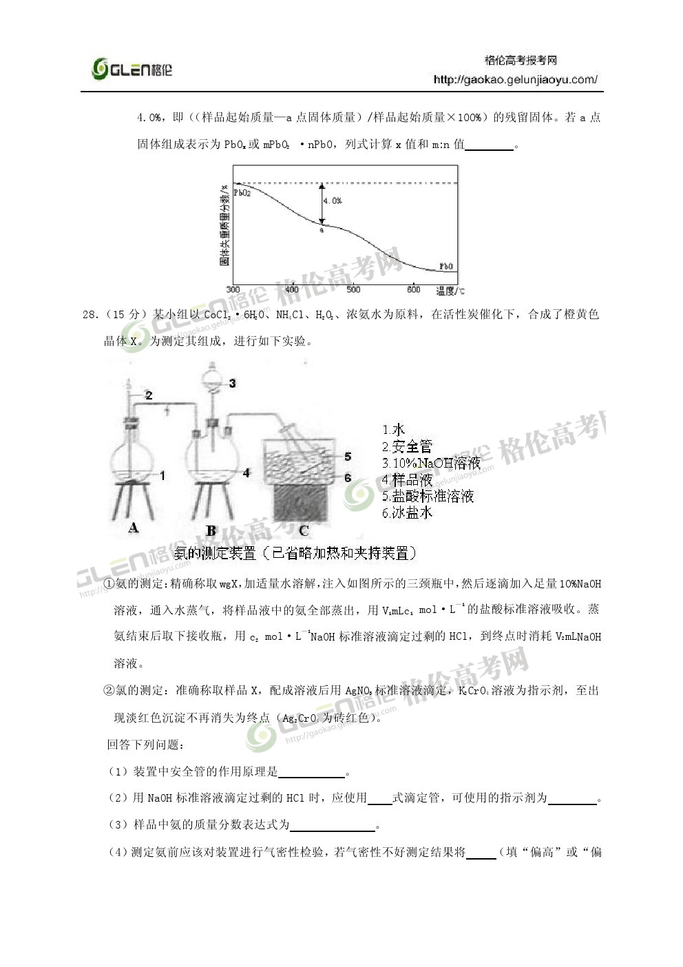 2014年新课标2理综高考真题