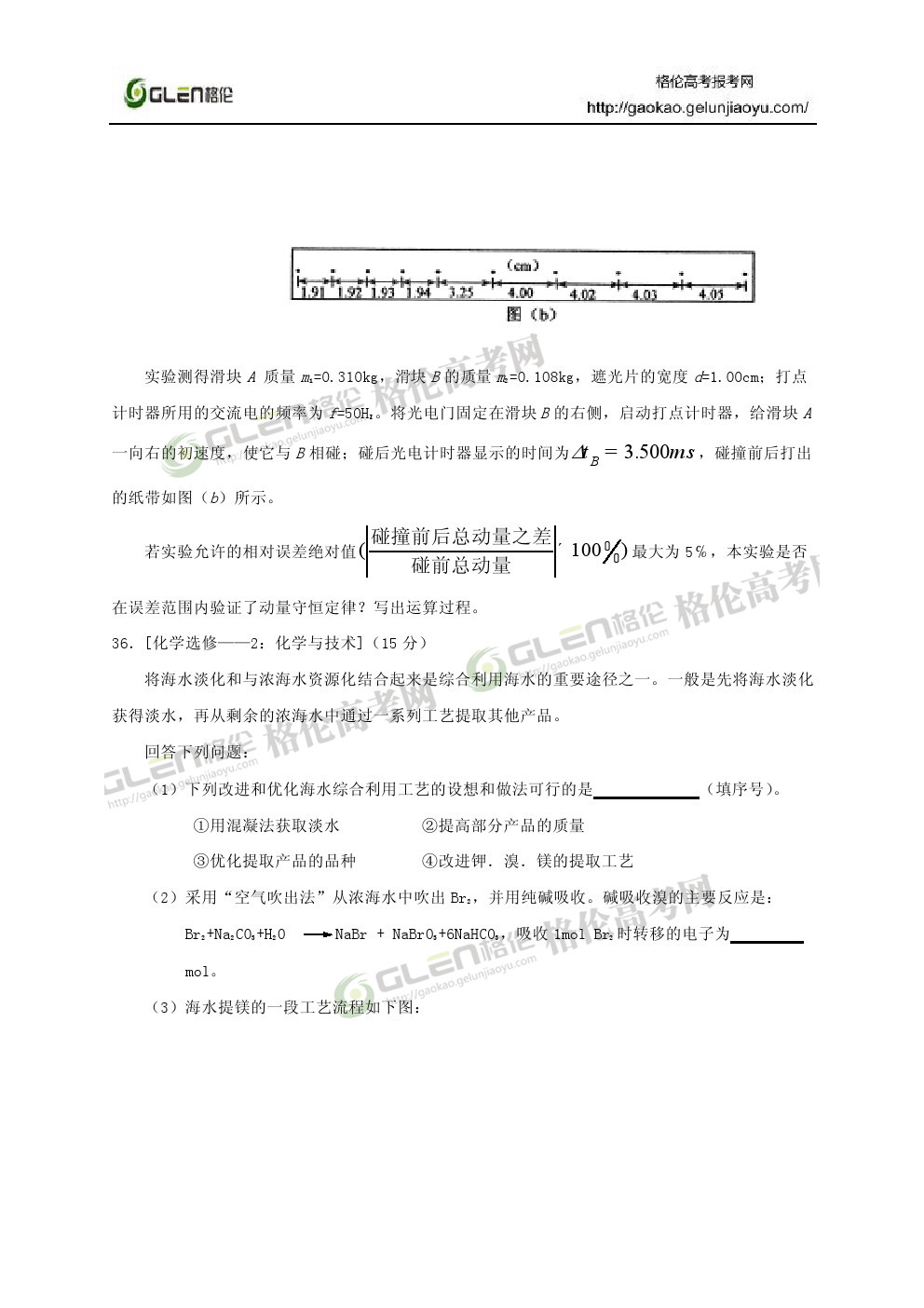 2014年新课标2理综高考真题